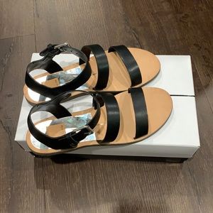 Dolce Vita Veya Black Leather Sandals Size 6.5